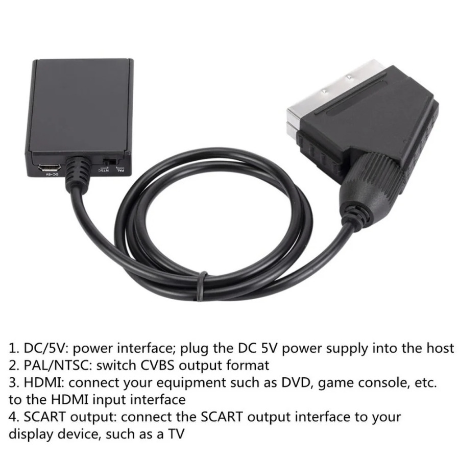 HDMI-متوافق مع محول سكارت، مدخ - مراجعة Scart To Hdmi وسعره